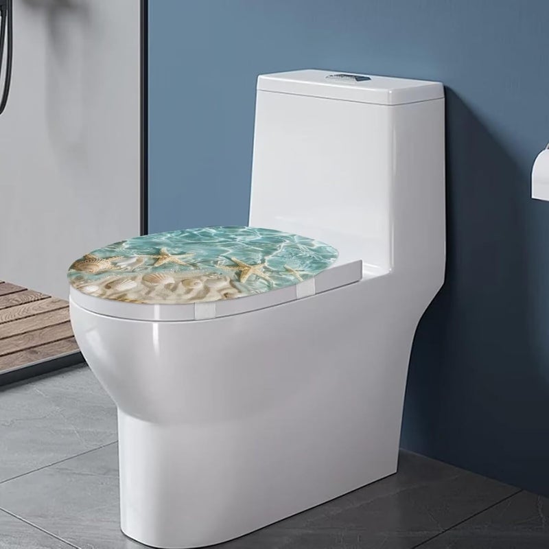 Flashideas Starfish Shell Toilet Lid Cover Soft Plush Seat Bathroom Decoration Accessories Fits Most Toilet Lids for Bathroom Decor Easy to Clean Toilet Lids for Bathroom Machine - Image 4